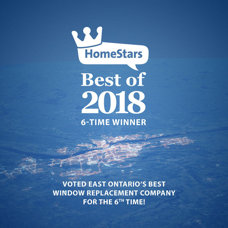 Verdun Windows and Doors was voted East Ontario's best window replacement company for the 6th time by HomeStars.