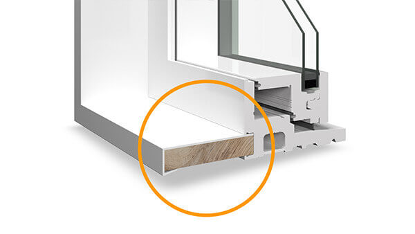 Custom Shaped Windows - PVC-cladded interior wood extension