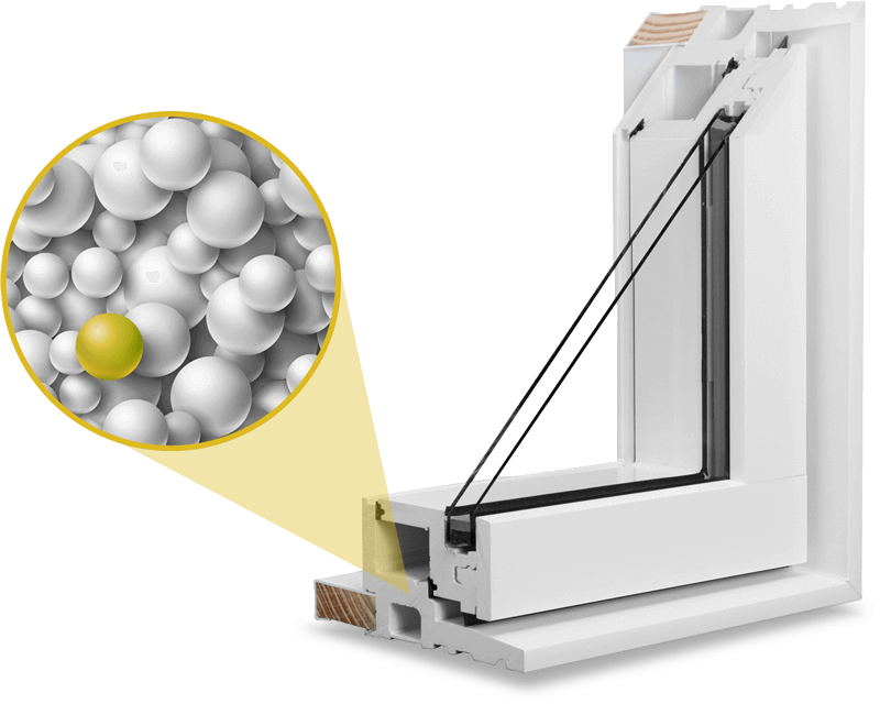 A cutout view of Verdun's mPVC window: RevoCell®