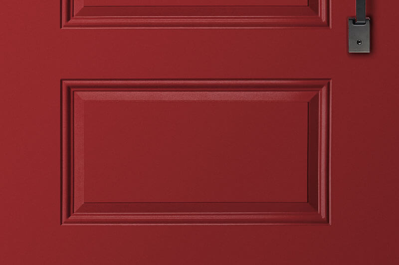 Porte en acier de couleur rouge