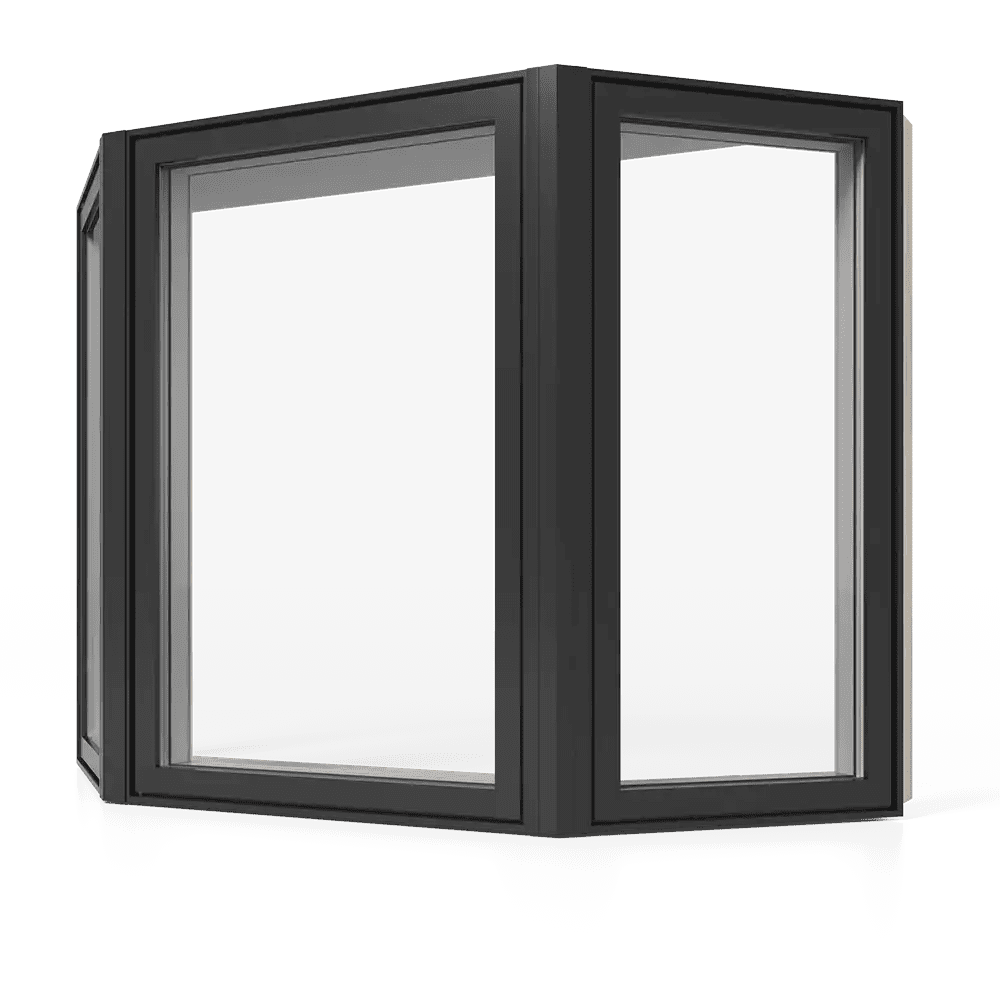 Une baie vitrée RevoCell avec couleur extérieure noire.